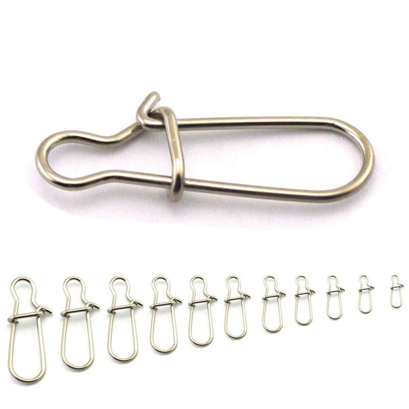 100pcs Fishing Barrel Swivel with Safety Snap Connector Solid Rings Fishing  Safety Interlock Snaps for Saltwater