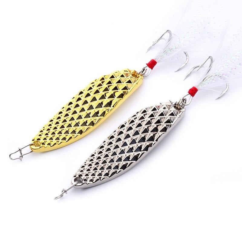 1Pcs 5g/7g/10g/13g/18g/21g Metal Fishing Lure Spoon Sequins Spinner with  Feather Hard Bait For Sea Lake Bait Tool Wobblers - AliExpress