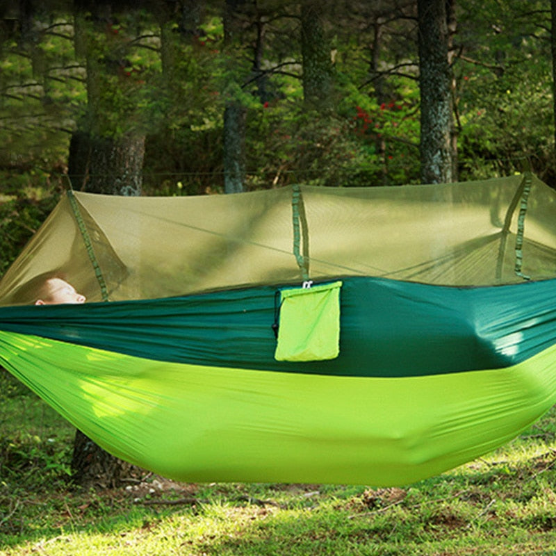 Parachute hammock 2024 with mosquito net