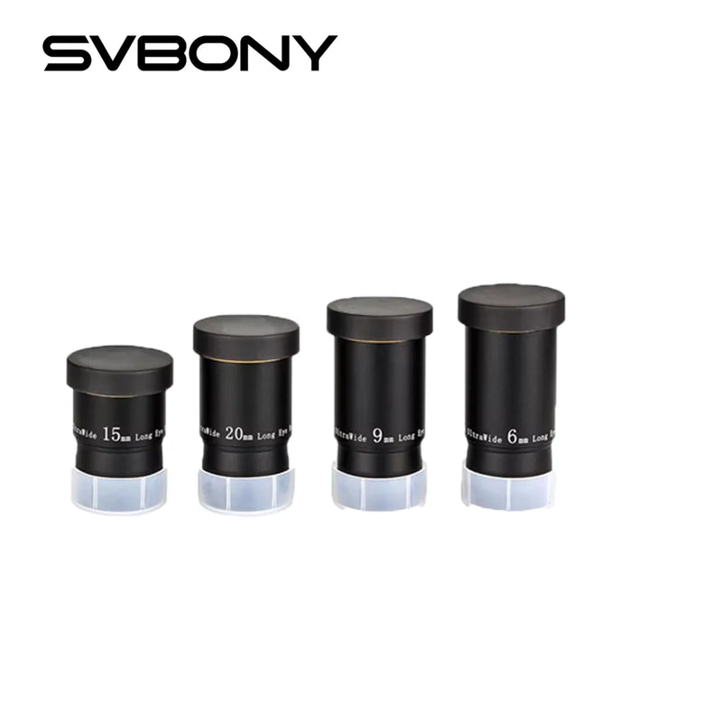 SVBONY 1.25" Ultra Wide Angle Eyepiece Set 6mm 9mm 15mm 20mm 66° FMC for Astronomy Telescopes