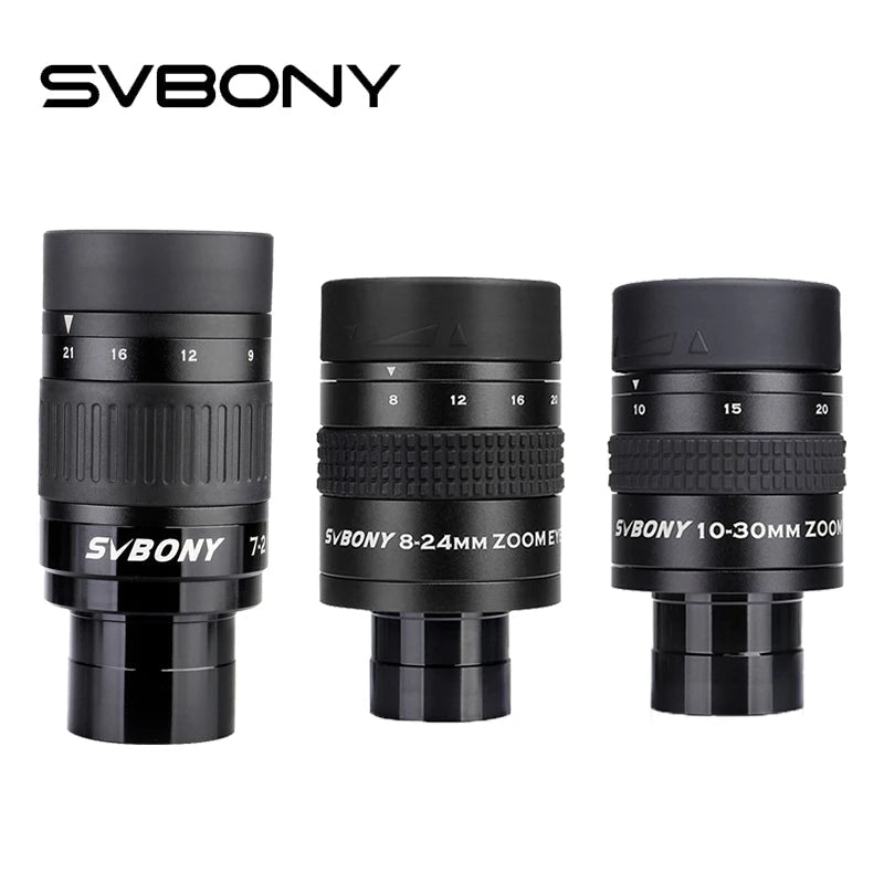 SVBONY 1.25" Zoom Telescope Eyepiece 7-21mm 8-24mm 10-30mm FMC Lens for Astronomy Telescopes