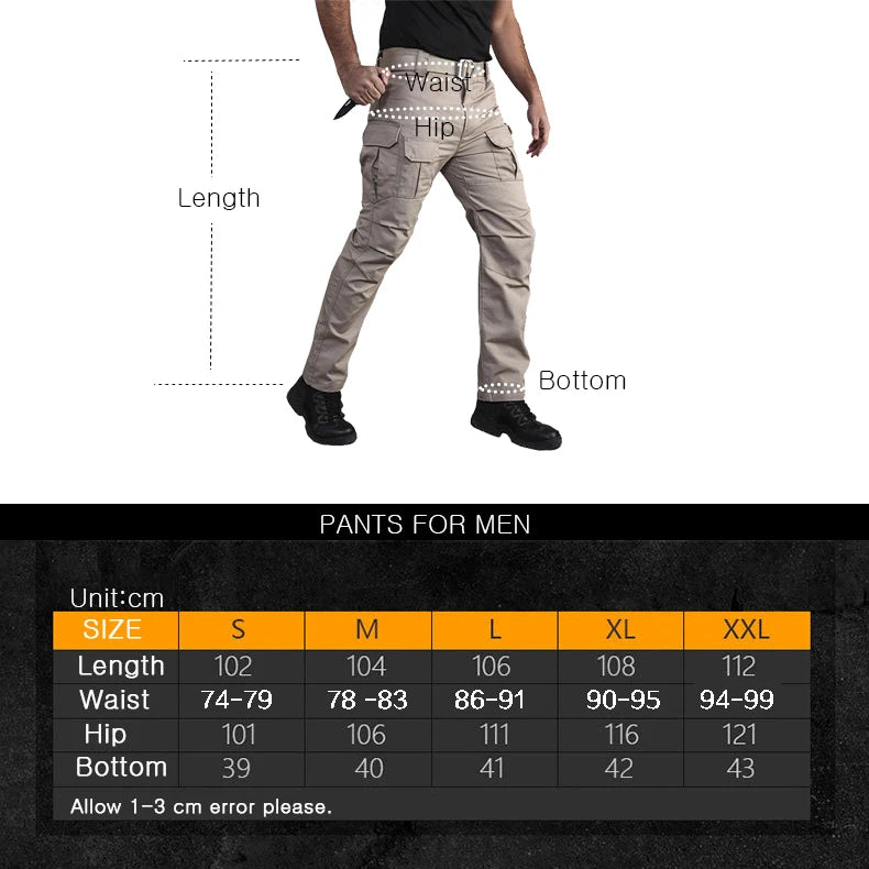 Spring Tactical Combat Camouflage Training Pants Men Multi-pockets Outdoor Hiking Cargo Trousers