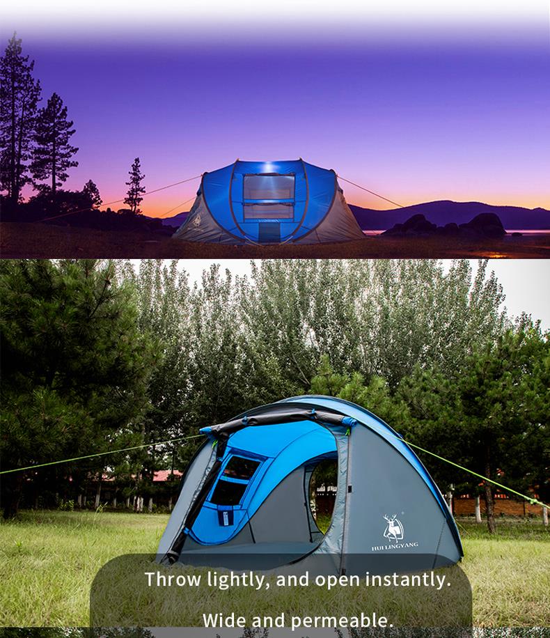 Large Throw Tent Outdoor 4-5-6 Persons Automatic Speed Open Throwing Pop Up Windproof/Waterproof