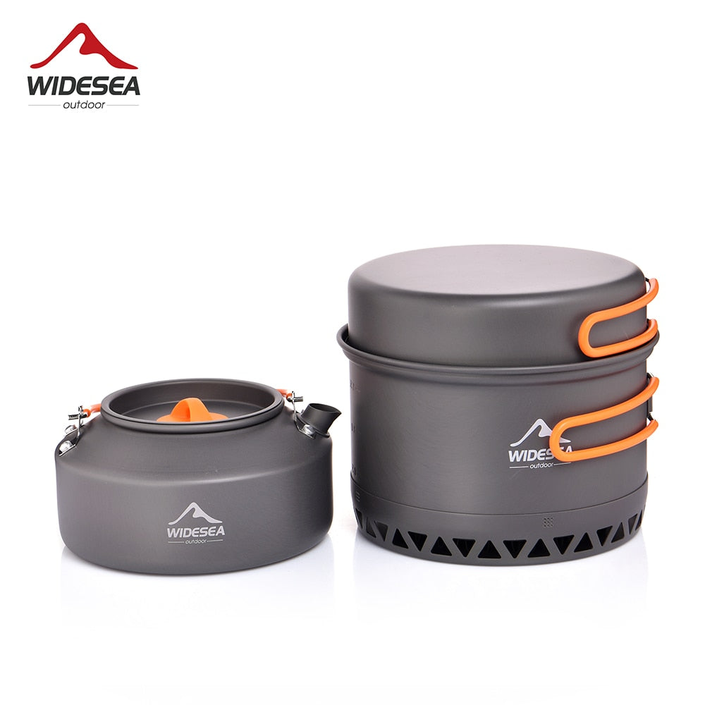 Widesea Camping Cookware Outdoor Cooking Set Heat Exchange Cooker Travel Tableware Tourist Kitchen