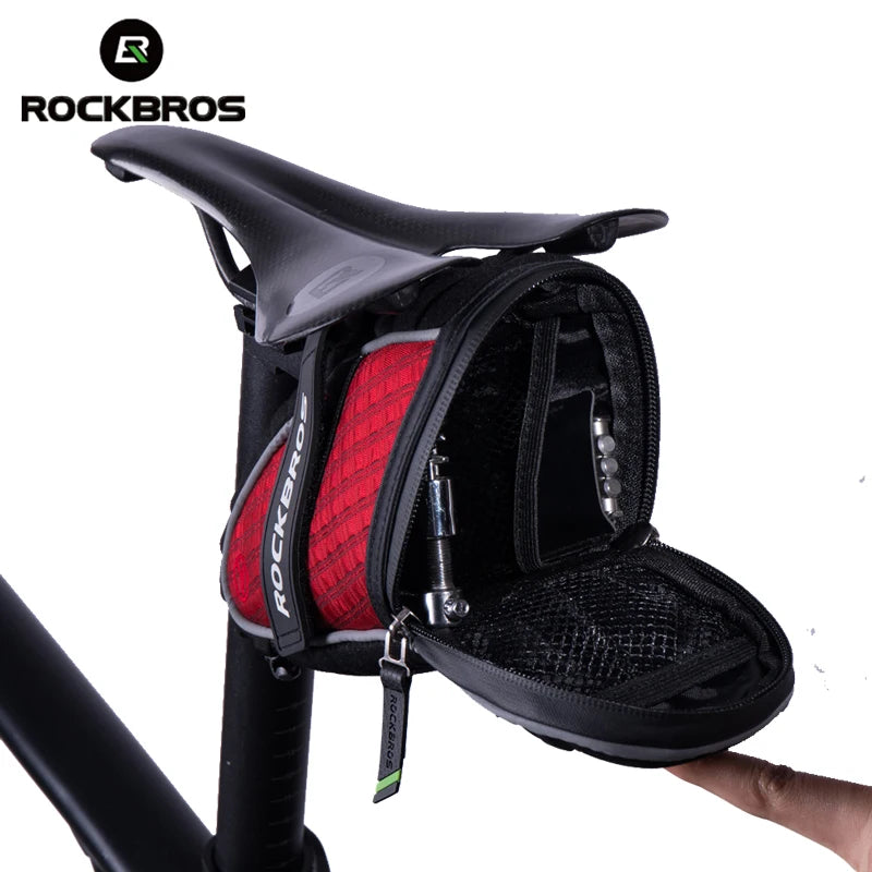 ROCKBROS 3D Shell Rainproof Reflective Saddle Bag – Shockproof Rear Seatpost Bike Bag