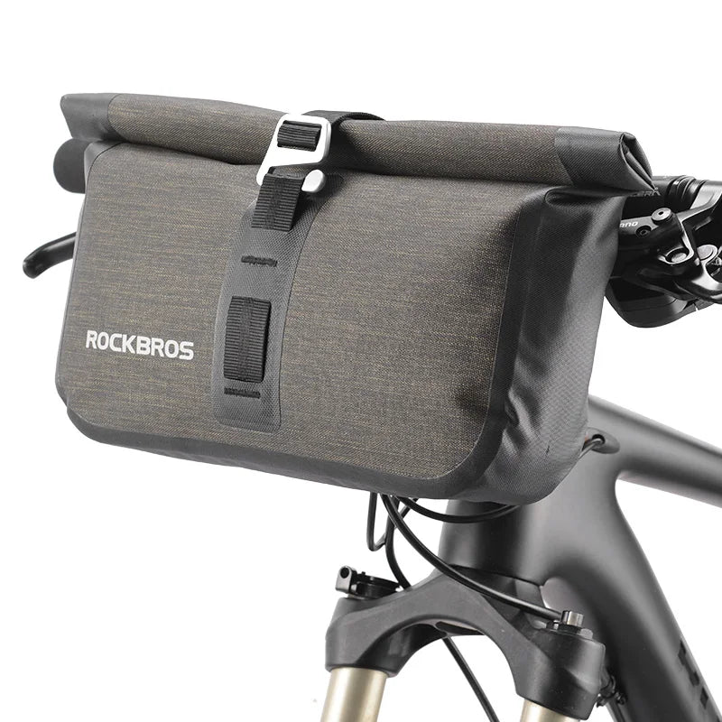 ROCKBROS 5-6L Waterproof Handlebar Bag – Reflective Large Capacity Front Tube Bike Pannier