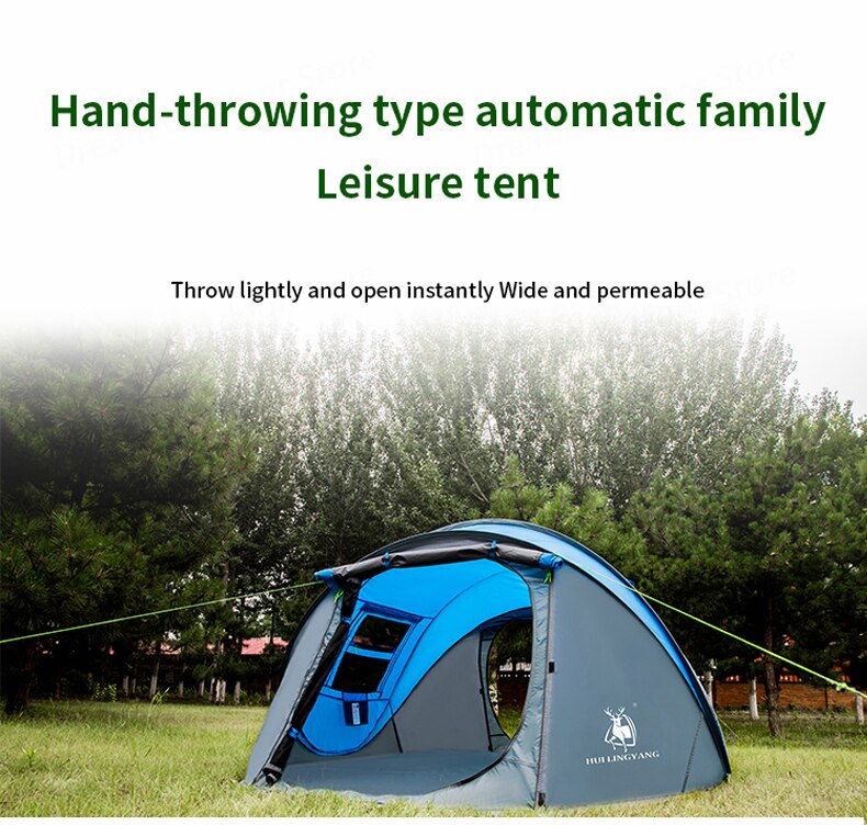 Large Throw Tent Outdoor 4-5-6 Persons Automatic Speed Open Throwing Pop Up Windproof/Waterproof