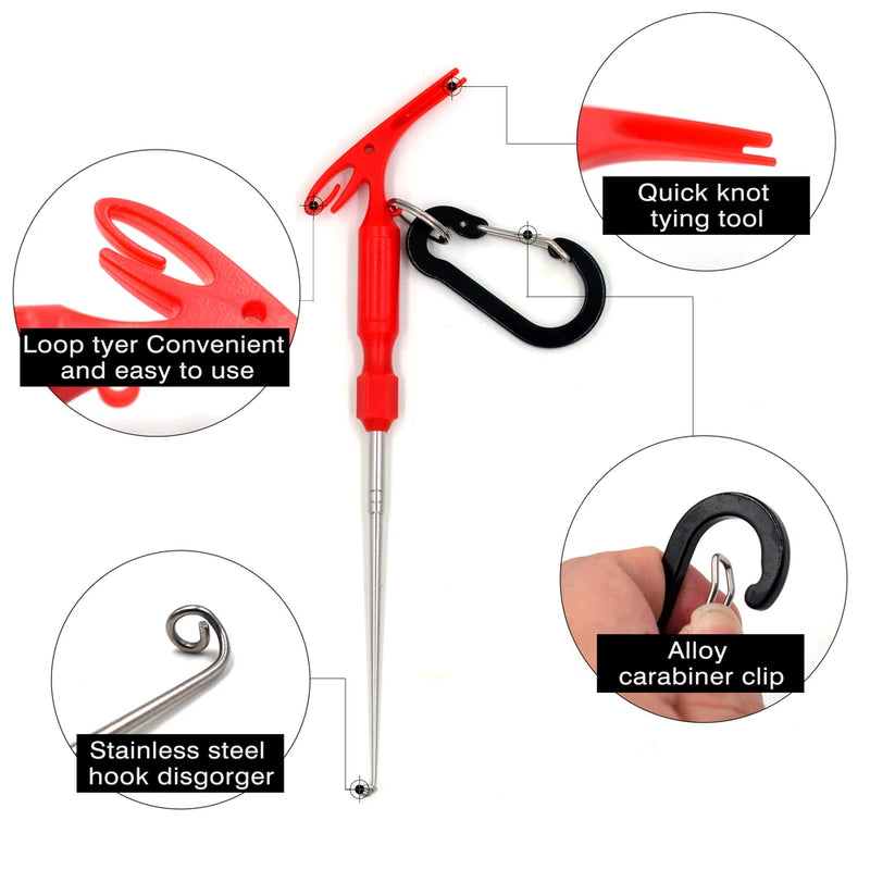 MNFT Pen Shape Hook Remover & Quick Knot Tying Tool - 3 in 1 Fishing Multi-Tool