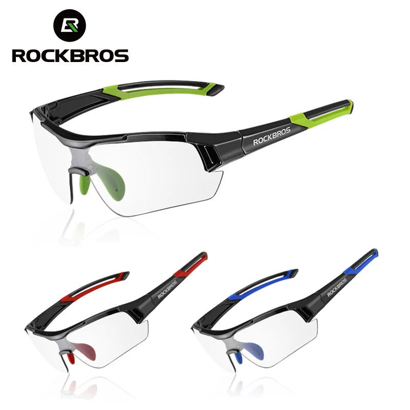 ROCKBROS Photochromic Cycling Sunglasses, UV400 Protection MTB Road Bicycle Goggles for Men & Women