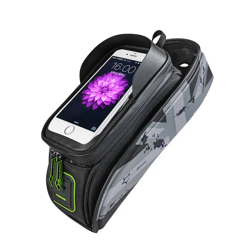 ROCKBROS Rainproof Bike Frame Bag with Touchscreen Phone Case | MTB & Road Cycling Accessory