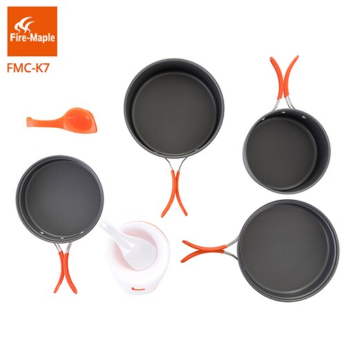 Camping Tool Set Outdoor Camping Foldable Cooking Cookware Aluminum Alloy for 2-3 Persons FMC-K7