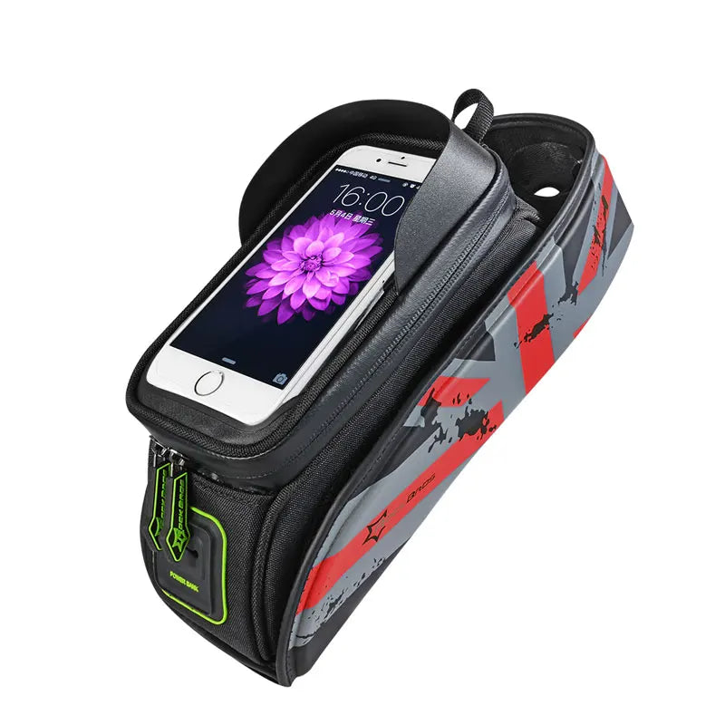 ROCKBROS Rainproof Bike Frame Bag with Touchscreen Phone Case | MTB & Road Cycling Accessory