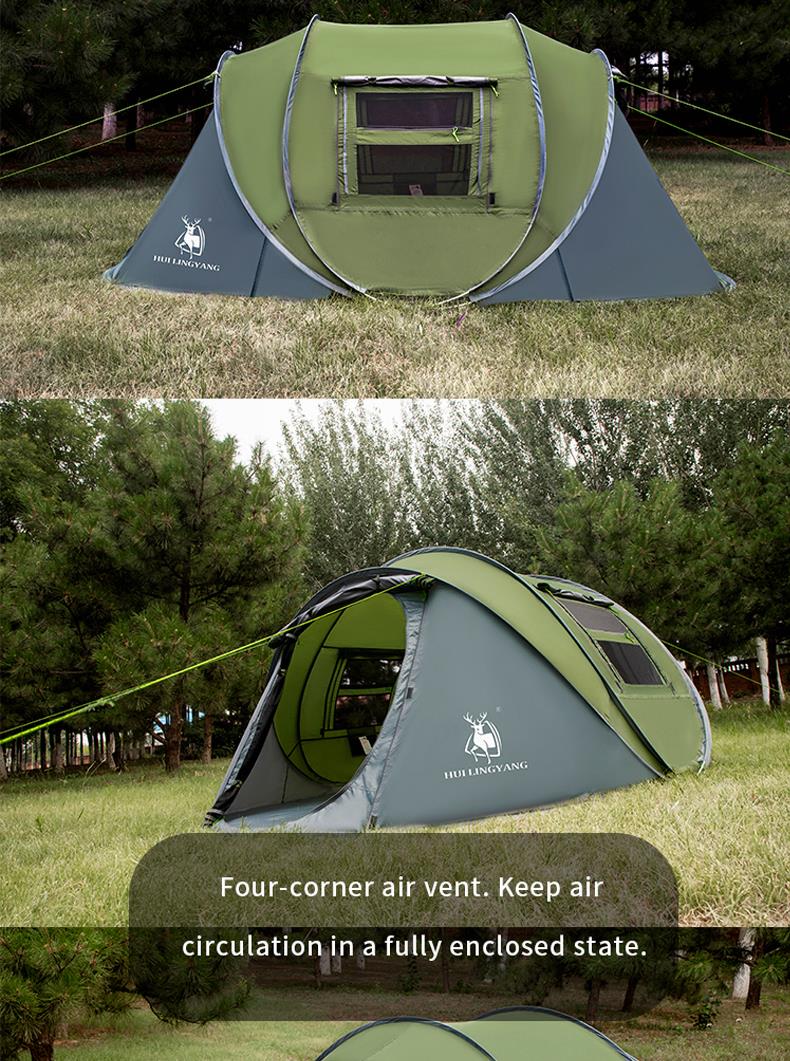 Large Throw Tent Outdoor 4-5-6 Persons Automatic Speed Open Throwing Pop Up Windproof/Waterproof