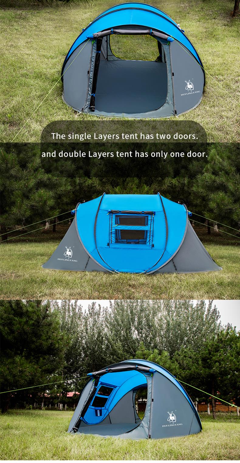 Large Throw Tent Outdoor 4-5-6 Persons Automatic Speed Open Throwing Pop Up Windproof/Waterproof