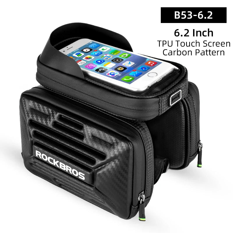 ROCKBROS Rainproof Touch Screen Phone Top Tube Bag for MTB & Road Bikes - Large Capacity