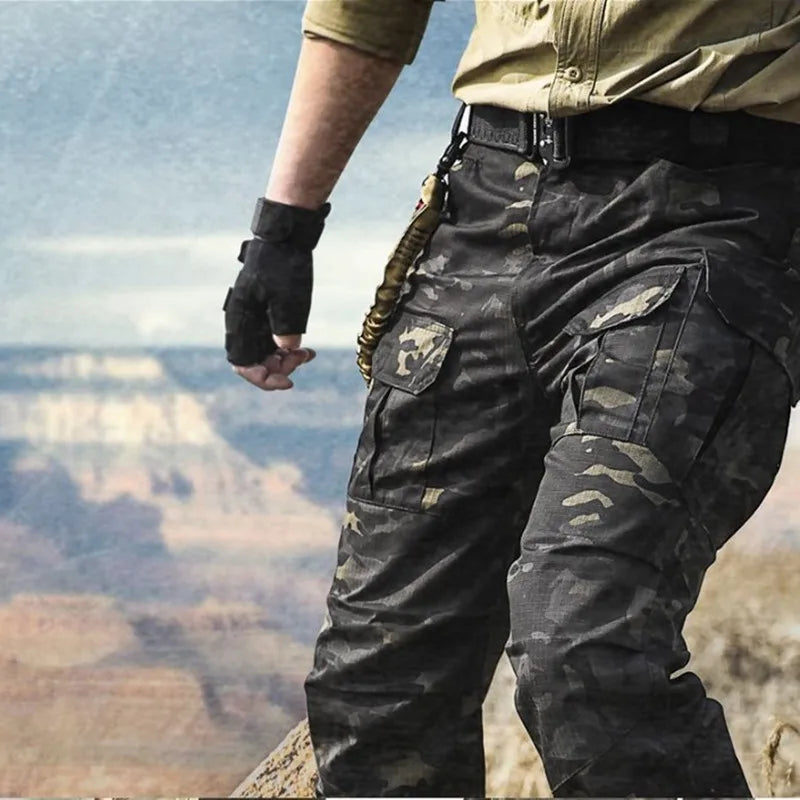 Spring Tactical Combat Camouflage Training Pants Men Multi-pockets Outdoor Hiking Cargo Trousers