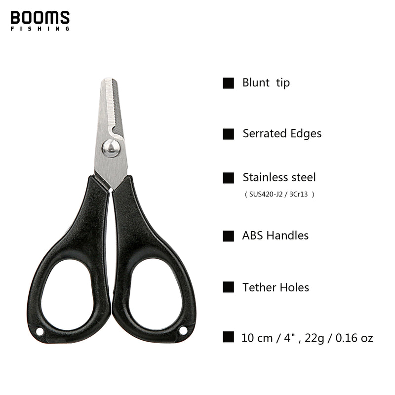 Booms Fishing S01 Braid Line Scissor Fishing Line Scissors with Retractable Badge Holder Accessory