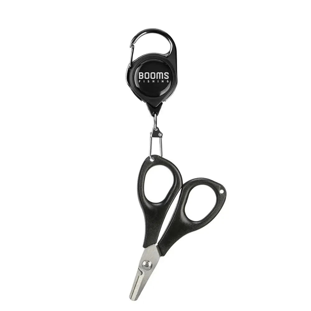 Booms Fishing S01 Braid Line Scissor Fishing Line Scissors with Retractable Badge Holder Accessory