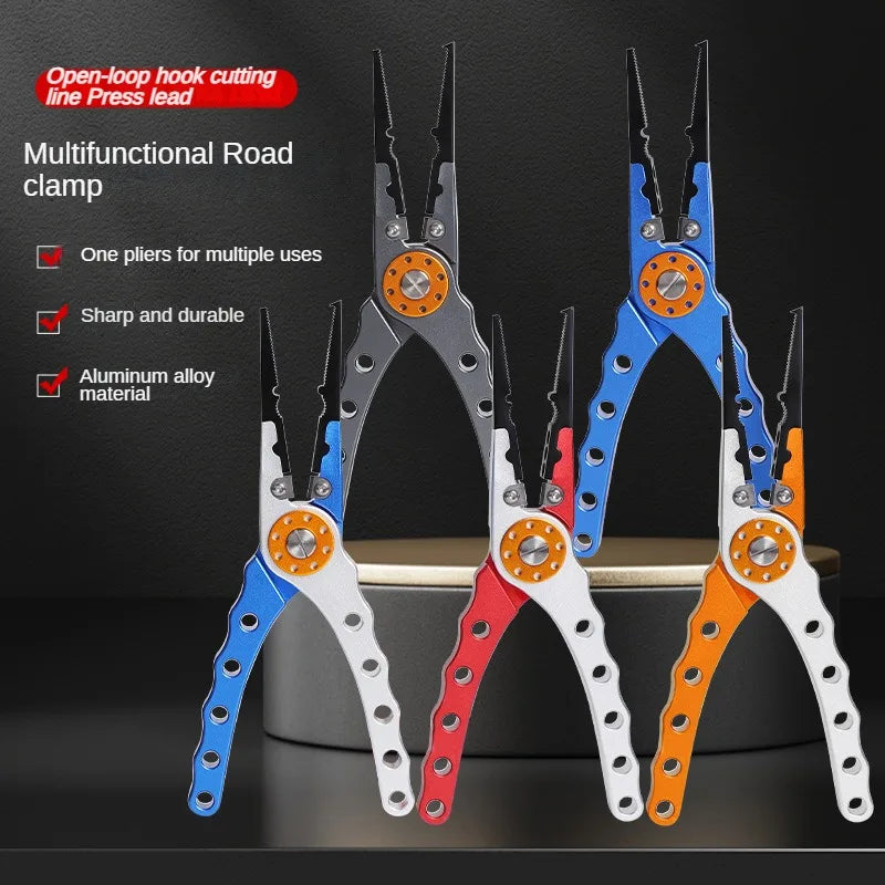 Multifunctional Fishing Pliers - Line Cutter, Knot Tier, Hook Remover, Durable Aluminum Alloy