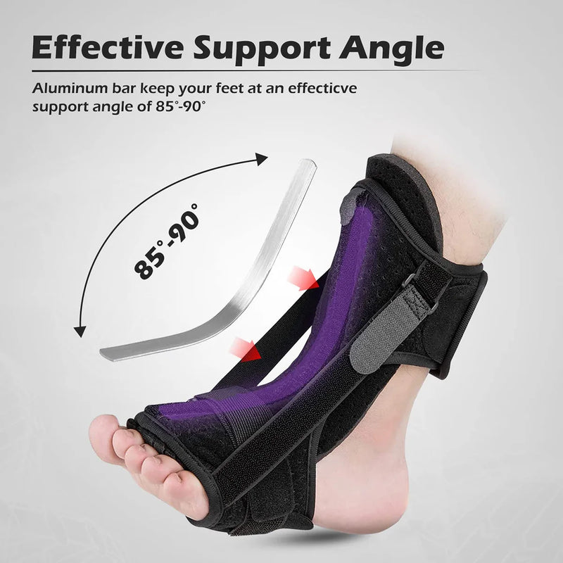 Plantar Fasciitis Night Splint Adjustable Foot Drop Orthotic Brace with Massage Ball – Pain Relief