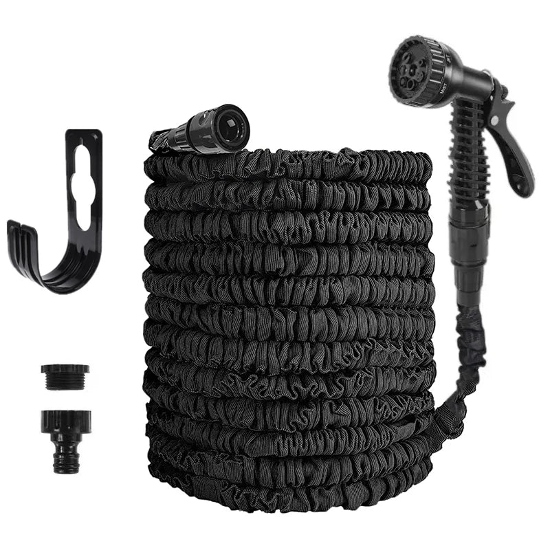 25FT-200FT Expandable Magic Hose | High-Pressure Water Hose with Rack & Water Gun