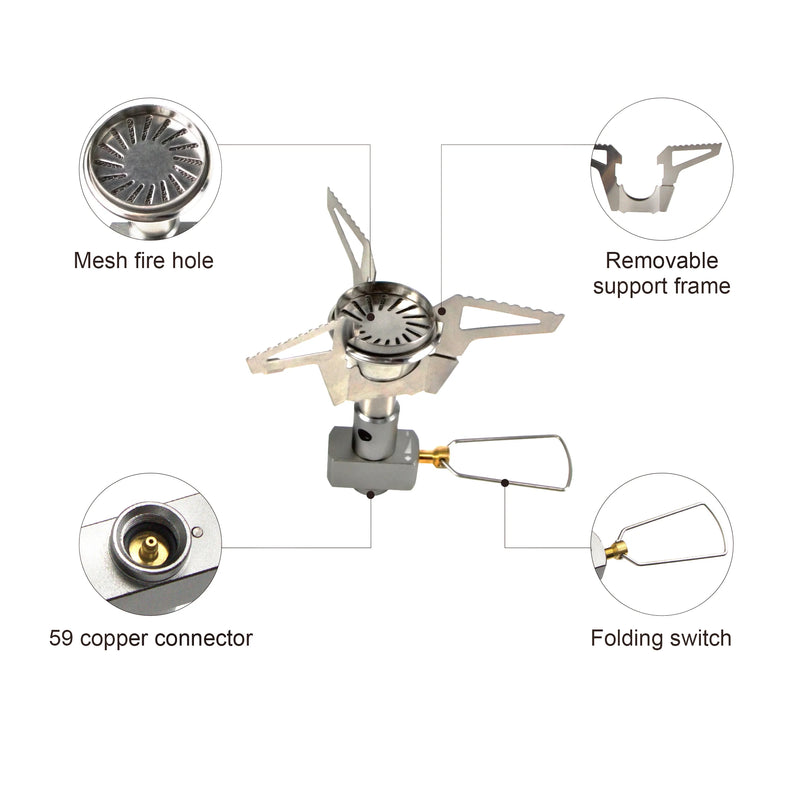 Outdoor Gas Stove Heater Camping Portable Mini Gas Burner Hiking Cooking Furnace