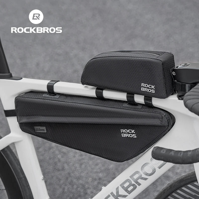 ROCKBROS Rainproof Cycling Frame Bag | Reflective, Large-Capacity MTB Road Bike Pannier Bag