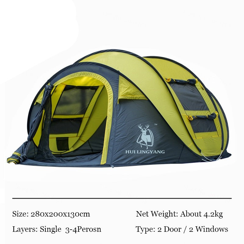 Large Throw Tent Outdoor 4-5-6 Persons Automatic Speed Open Throwing Pop Up Windproof/Waterproof