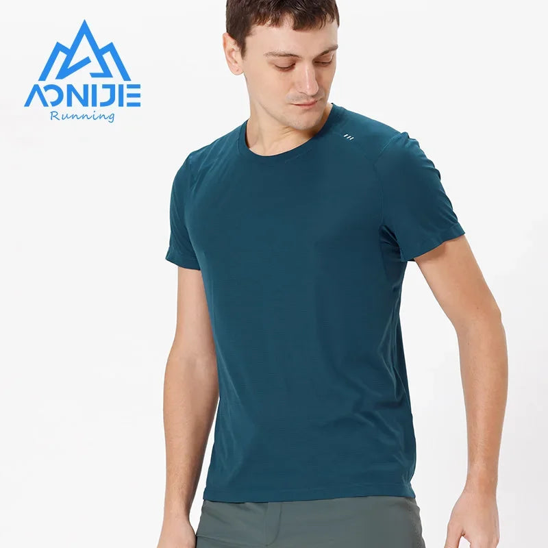 AONIJIE L-FM5125 Men’s Quick-Dry Sports T-Shirt | Breathable Short Sleeve Tee for Running, Outdoor