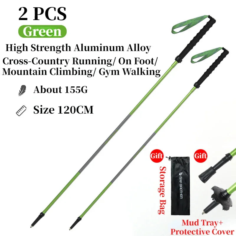 MAP BROTHER M3031 N-Pole Folding Quick Lock Trekking Poles – 7075 Aluminum Alloy Hiking Pole