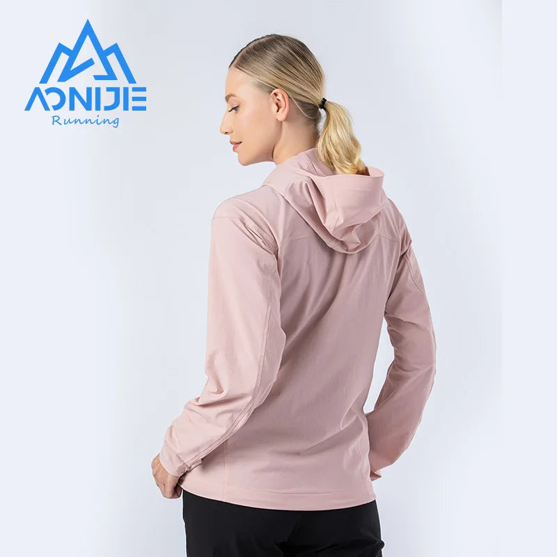 AONIJIE FW5136 Women’s Waterproof Hooded Sports Jacket: Lightweight Windbreaker for Running & Hiking