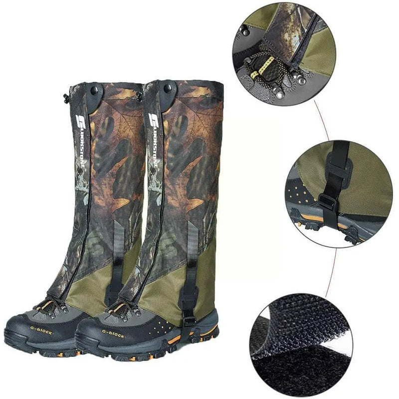 Waterproof Hunting Legging Gaiters | Breathable Double-Deck Hiking Wraps for Outdoor Climbing