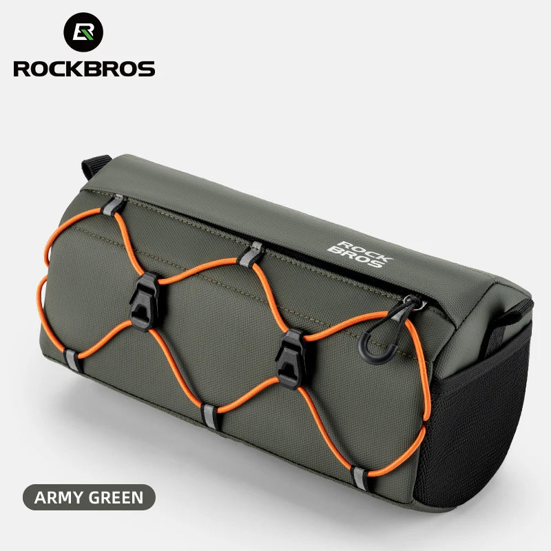 ROCKBROS 2.2L Waterproof Bicycle Front Tube Bag – Handlebar & Shoulder Bag with Reflective Design