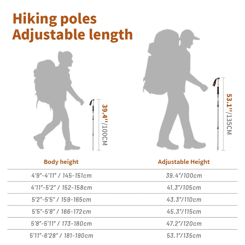 Naturehike Carbon Fiber Trekking Poles: Ultralight Folding Hiking Sticks for Outdoor Climbing