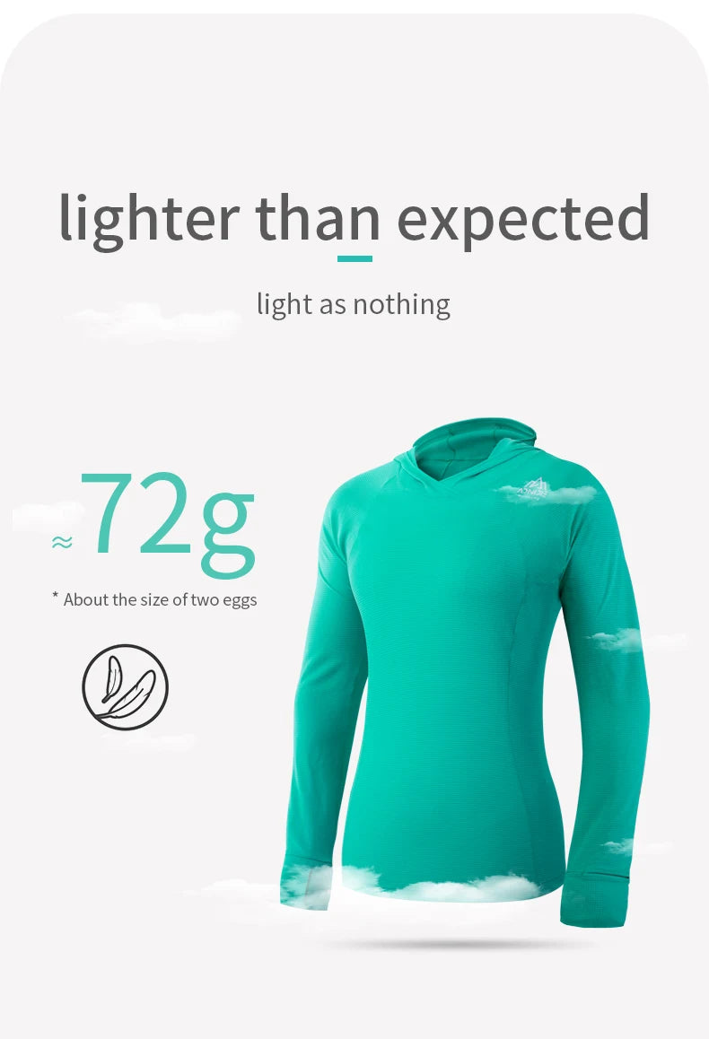 AONIJIE FW5146 Women’s Quick-Dry Long-Sleeve Hooded Shirt | Finger Hole Design for Running & Gym