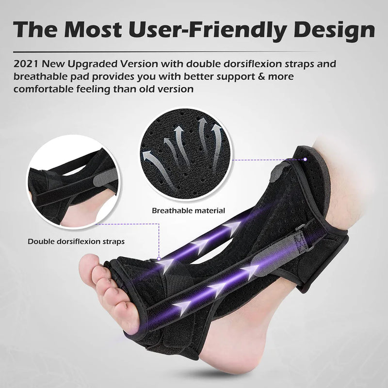 Plantar Fasciitis Night Splint – Adjustable Orthotic Brace for Foot Drop, Achilles Tendonitis