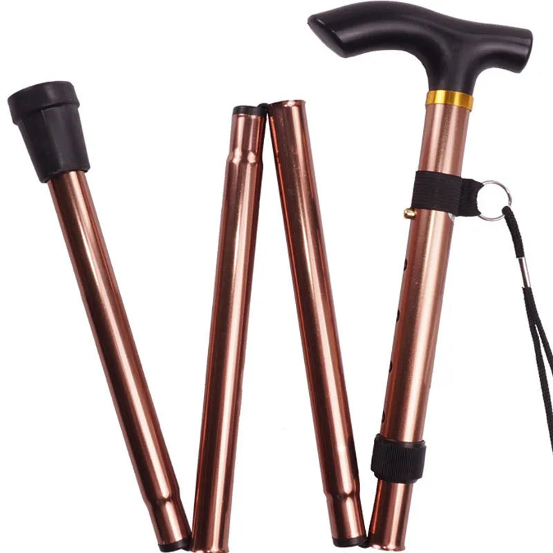 Desert Fox 4-Section Folding Walking Stick: Aluminum Alloy Telescopic Trekking Pole