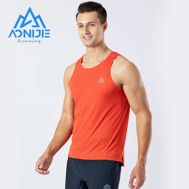 AONIJIE FM5126 Men's Quick Dry Sleeveless Running Tank Top for Marathon & Fitness