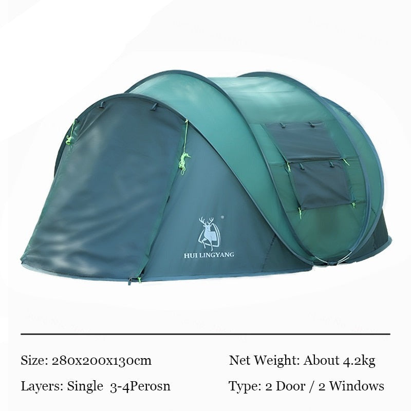 Large Throw Tent Outdoor 4-5-6 Persons Automatic Speed Open Throwing Pop Up Windproof/Waterproof