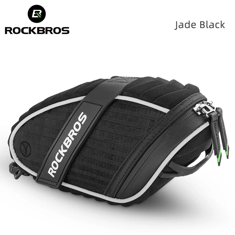 ROCKBROS 3D Shell Rainproof Reflective Saddle Bag – Shockproof Rear Seatpost Bike Bag