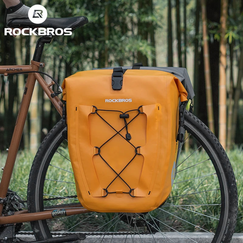 ROCKBROS 25L Waterproof Bike Bag - Durable Rear Rack Pannier for Travel, Cycling, and Daily Commutes