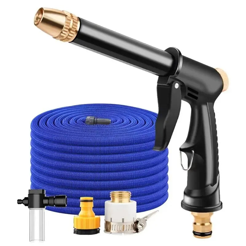 High-Quality Flexible Expandable Garden Hose | High-Pressure Nozzle for Car Wash & Garden Watering