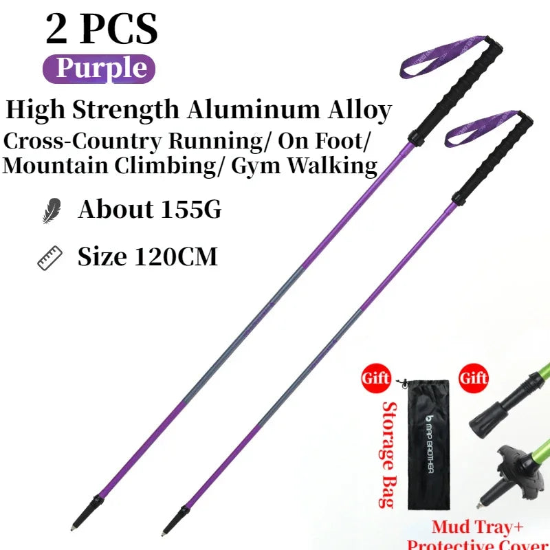 MAP BROTHER M3031 N-Pole Folding Quick Lock Trekking Poles – 7075 Aluminum Alloy Hiking Pole