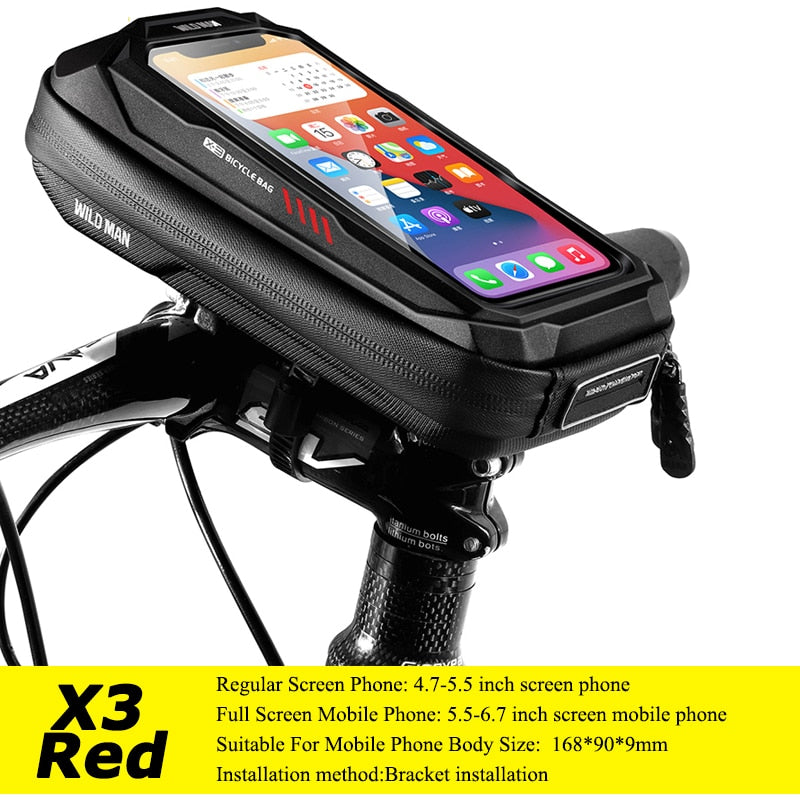 Mountain Bike Bag Rainproof Waterproof MTB Front Bag 6.2inch Mobile Phone Case Bicycle Top Tube Bag