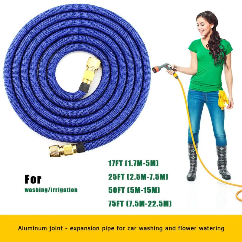 17-100FT Expandable Garden Hose | Flexible High-Pressure Hose for Irrigation & Car Washing