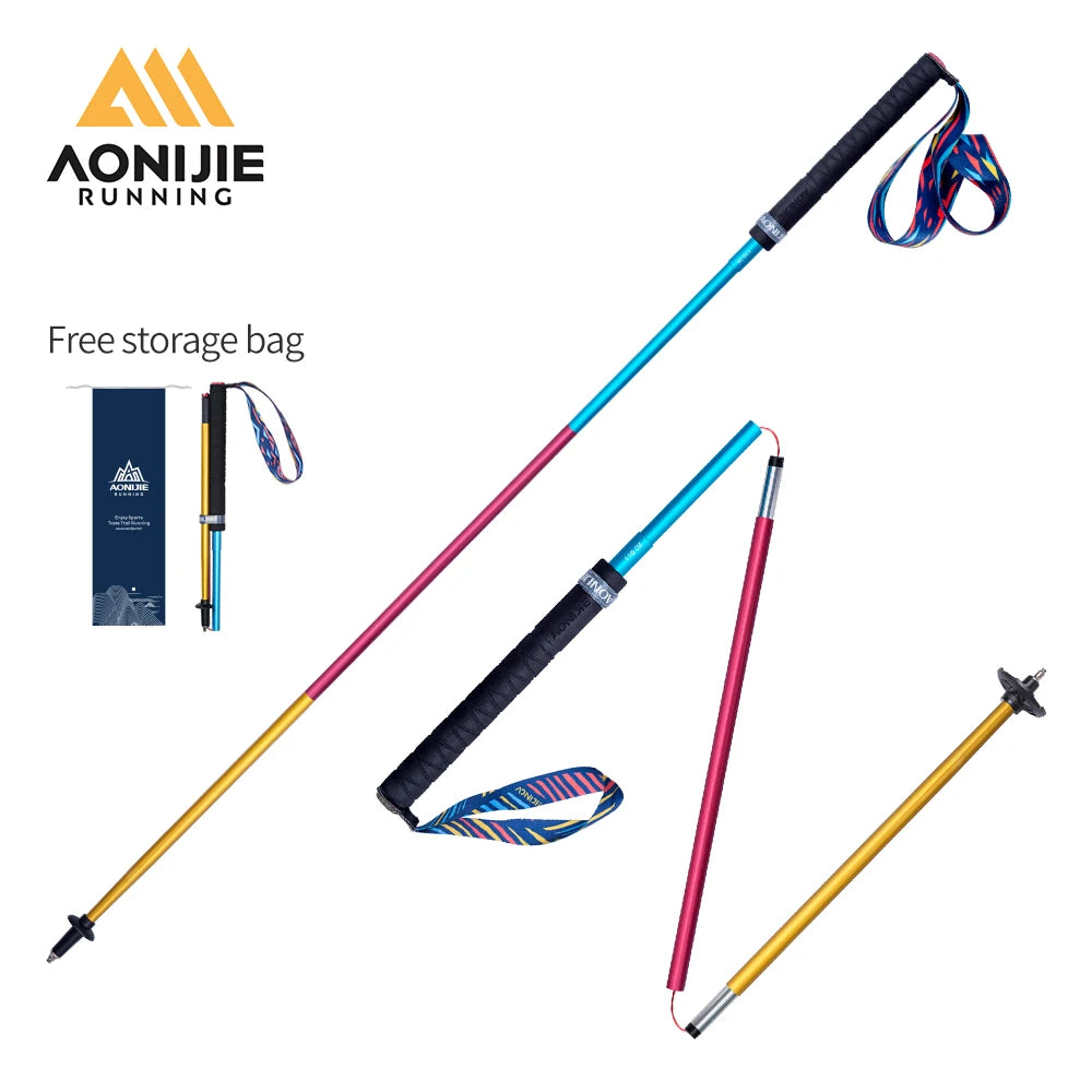 AONIJIE E4201 Lightweight Folding Trekking Poles – Carbon Fiber Quick Lock Hiking Sticks