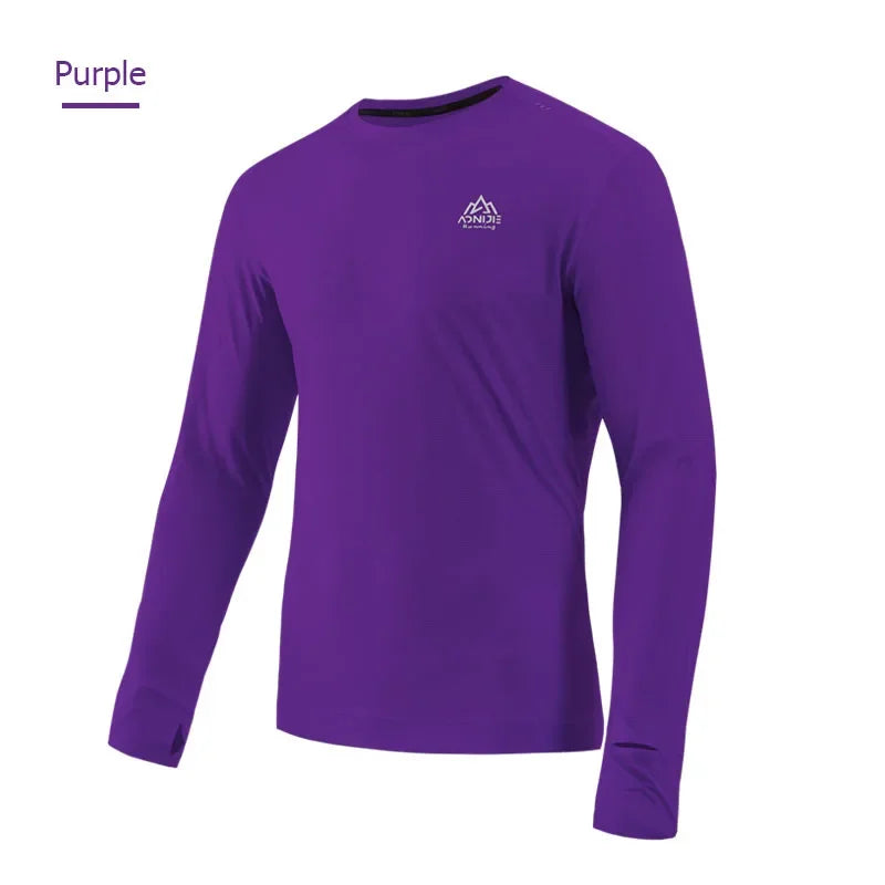 AONIJIE FM5127 Men’s Quick-Dry Running T-Shirt | Long Sleeves with Finger Holes for Training