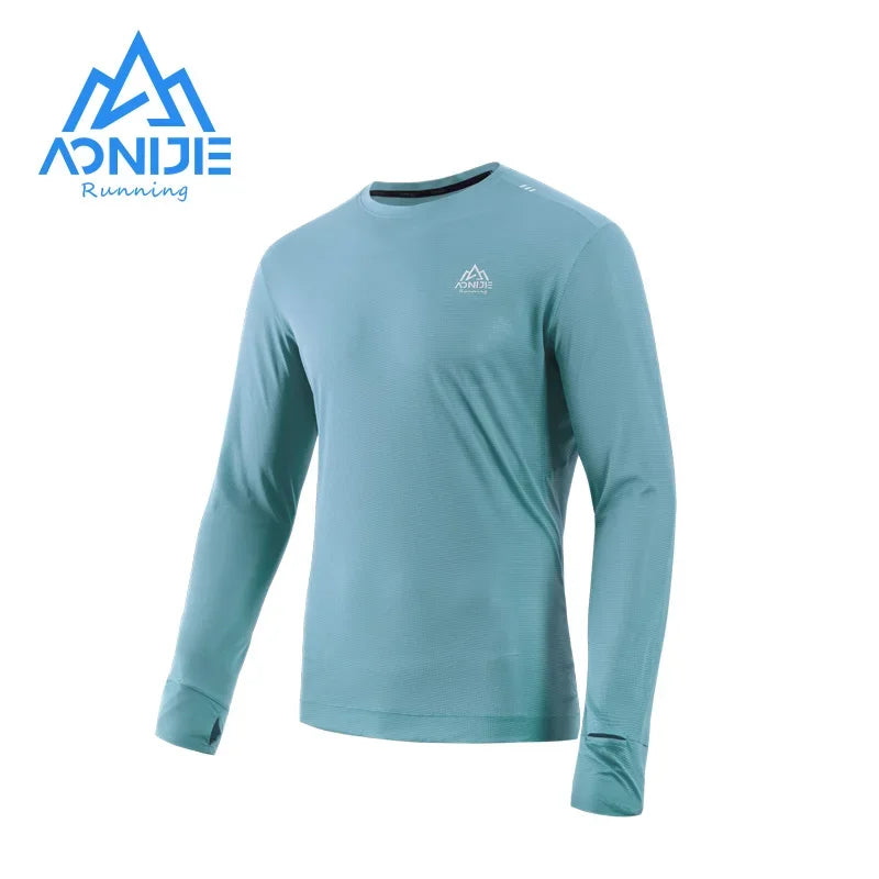 AONIJIE FM5127 Men’s Quick-Dry Running T-Shirt | Long Sleeves with Finger Holes for Training