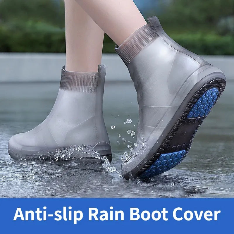 Premium Reusable Silicone Rain Shoe Cover: Waterproof Tall Tube Boot Protector with Anti-Slip Grip