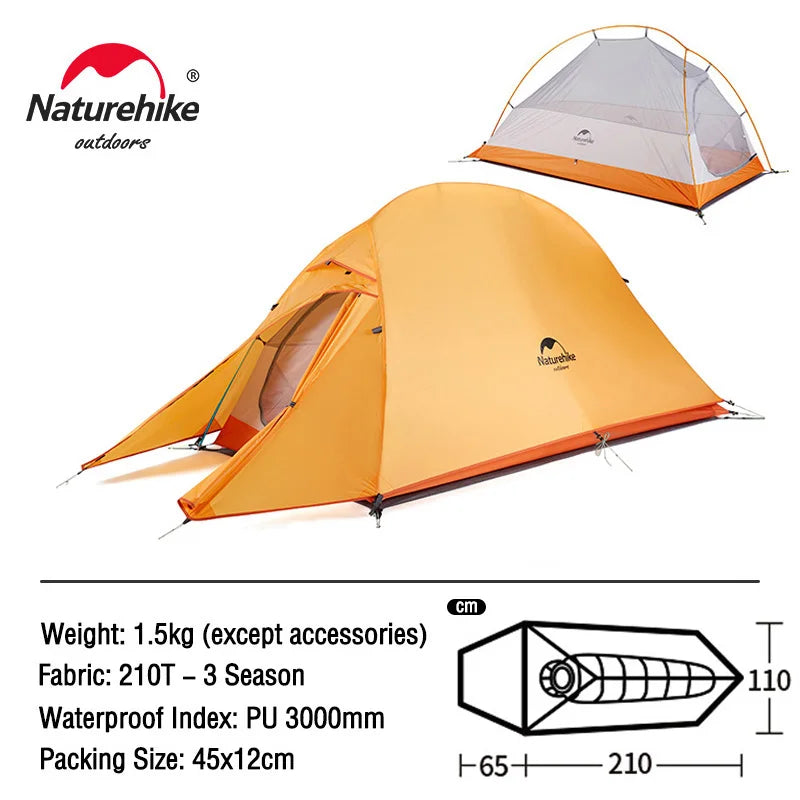 Naturehike Cloud Up Series - Lightweight, All-Season Camping Tents for 1-3 People